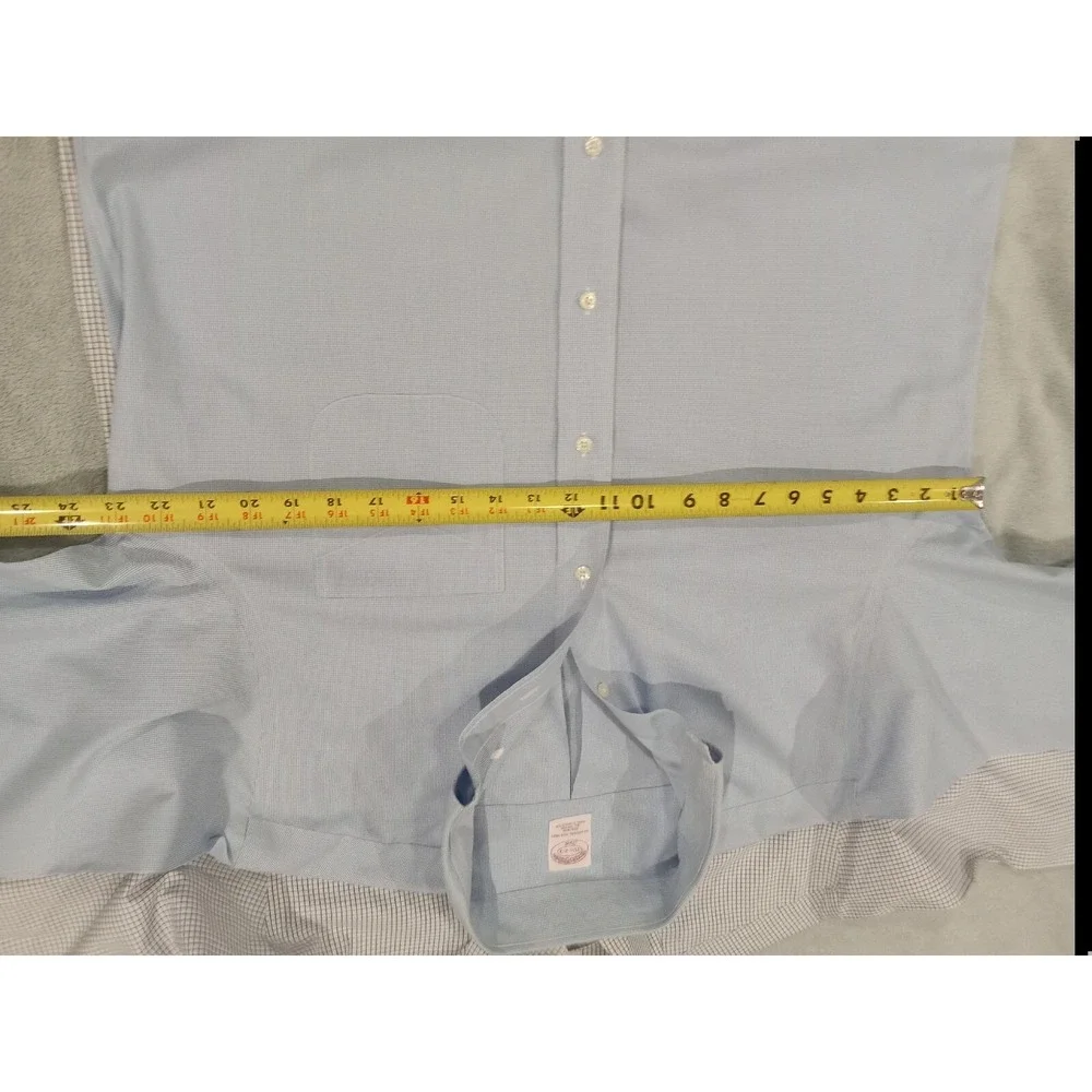 (2) Mens Brooks Brothers Original Polo 346Dress Button Shirt 15.5-2/3 Blue White